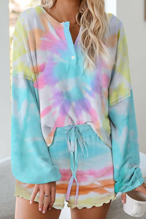 Tie Dye Knit Pajamas Set